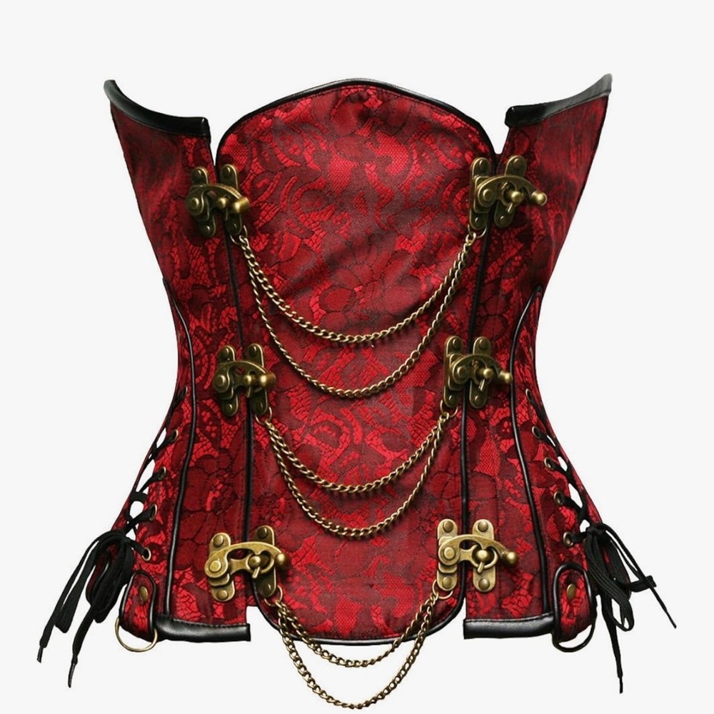 NWT Gothic Steampunk Victorian Steel Bones Corset, Heavy Duty Waist Cincher
